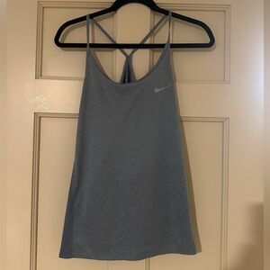 Nike Women's Grey Dry-Fit Athletic Tank Top